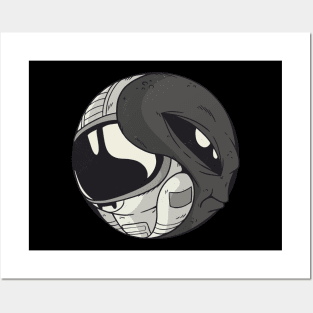 Yin Yang Alien Astronaut Posters and Art